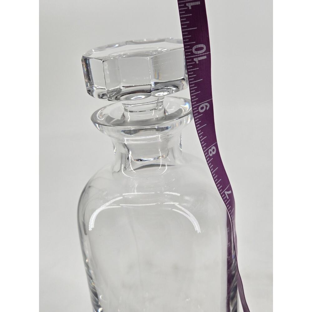 Vintage Ceskci Bohemian Clear Lead Crystal Minimalist Clean Lines Decanter - Picture 7 of 9